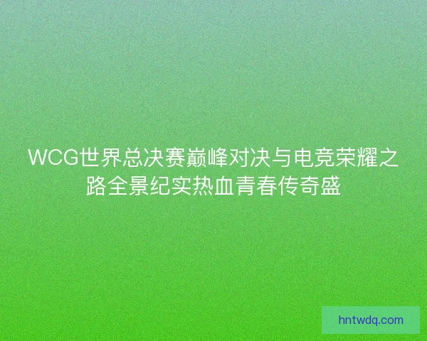 WCG世界总决赛巅峰对决与电竞荣耀之路全景纪实热血青春传奇盛
